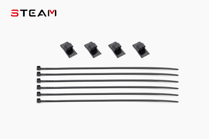 Steam 黑色塑料扎带（含自粘式卡扣） MK6110